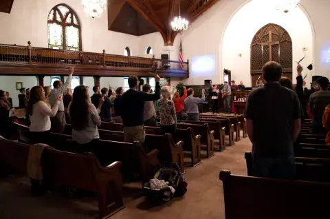 People at a church service
