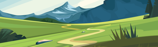 Winding path with mountain in background