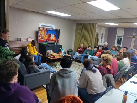 Young adults at a party