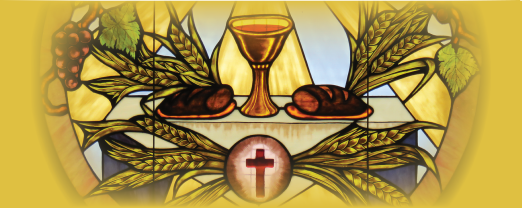 Communion elements on the altar